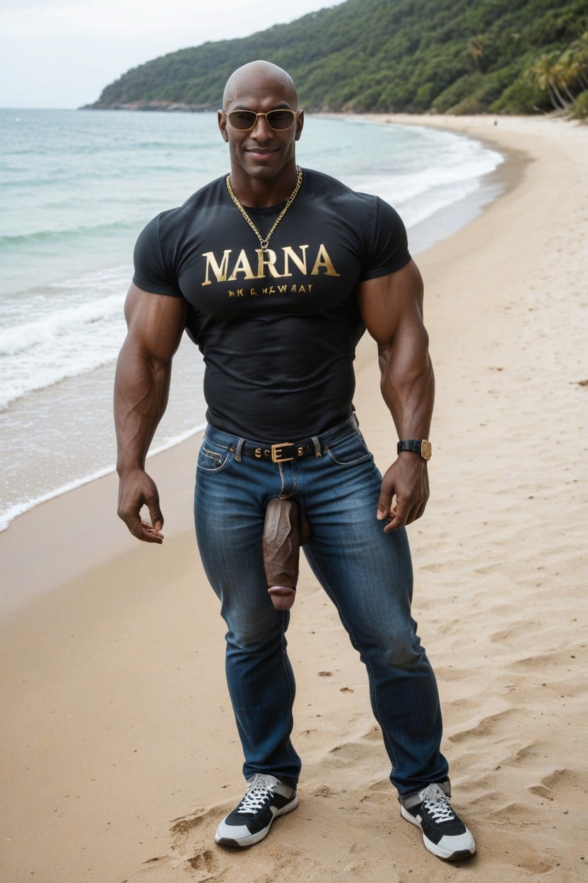 Denim, Huge Muscles, 흑인 게이 AI 포르노