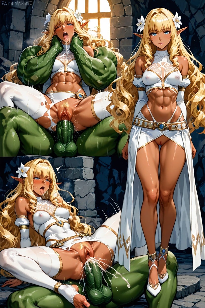 Thigh Gap, Double Penetration, Spread Long Toes Hentai AI Porn