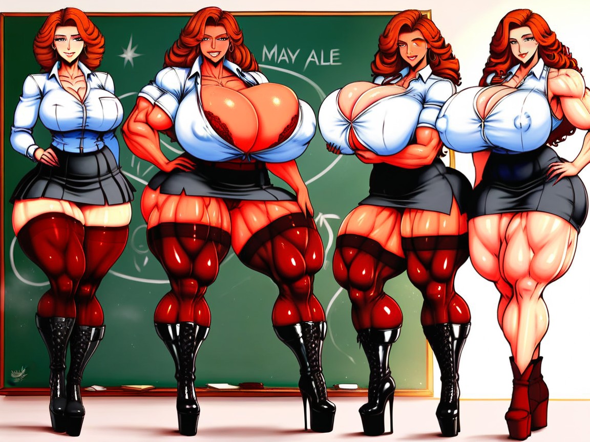Hyper Muscle, Abs, Hot Woman AI Porn