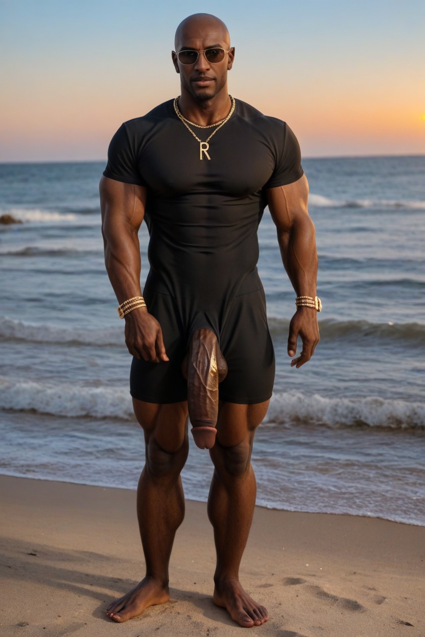 Masculine Atmosphere, 站立, Dark Black Skin AI同性戀黃片