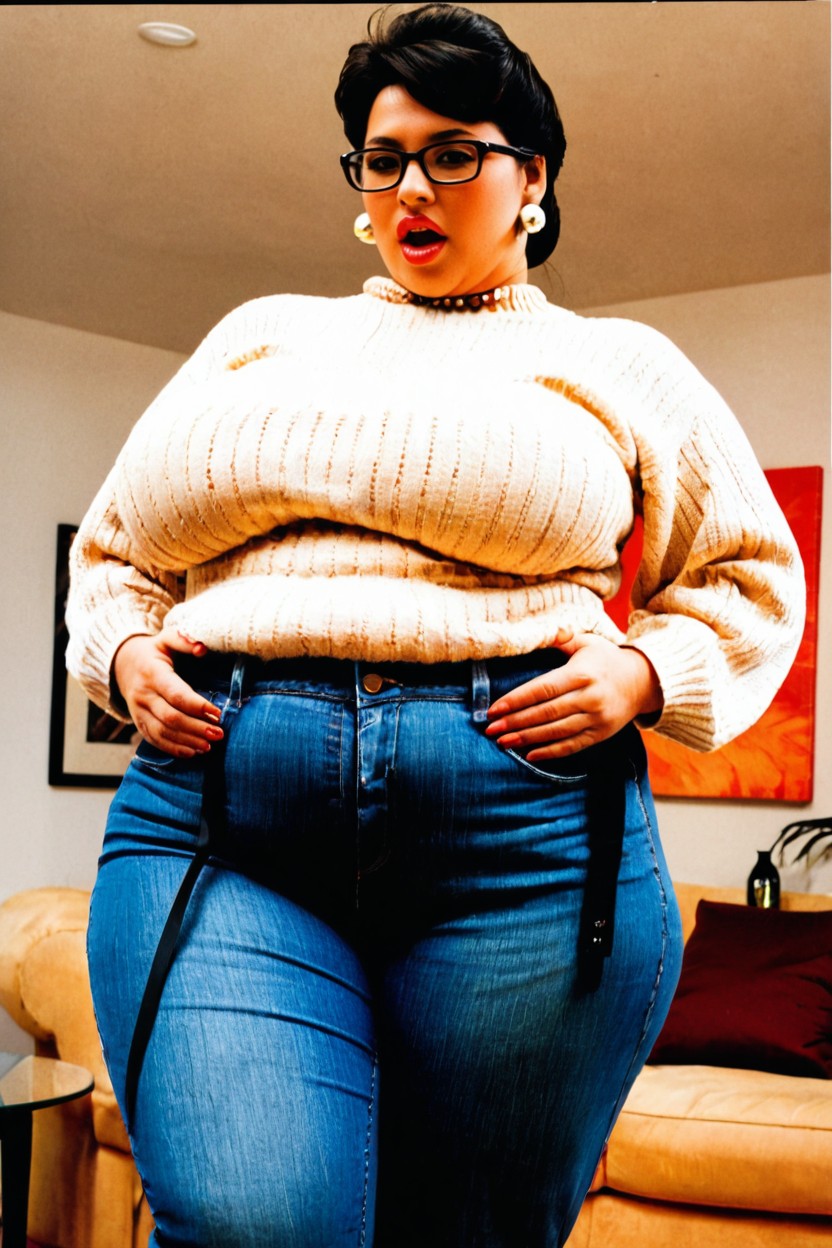 Calm Appearance, Plumper, Japanese Woman BBW AI Porn