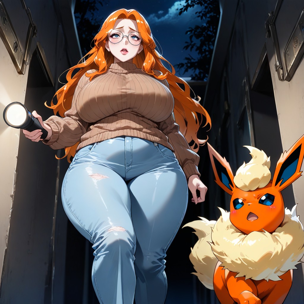 Milf, Bright Red Cheeks, Walking Hentai AI Porn