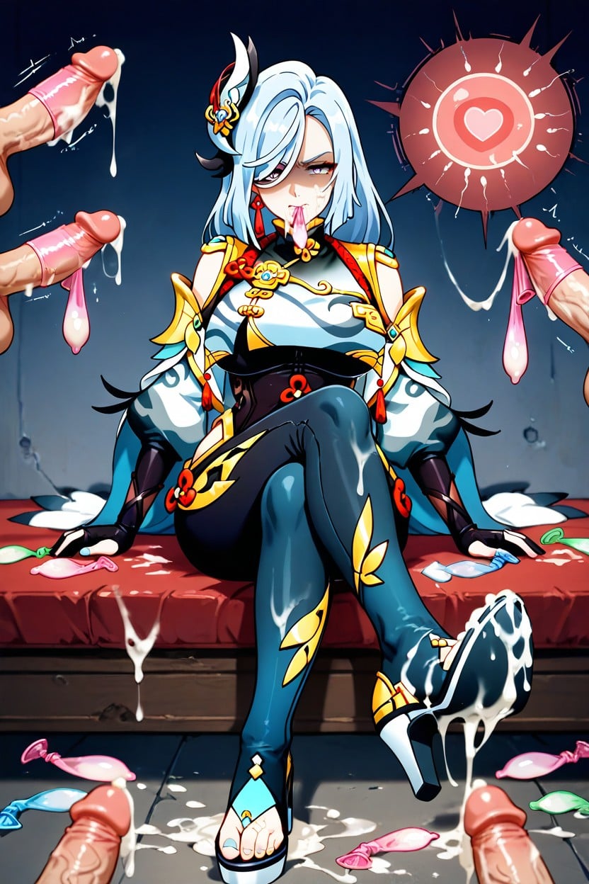 Motion Lines, Drinking Semen, A Lot Of Used Condom Hentai AI Porn