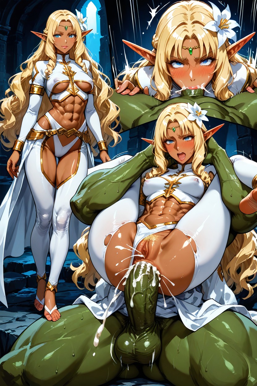 Spread Legs, Under Outfit Erect Nipples, Grabbed Head And Neck Rock Stone Underground Cavern Setting Futaba Lily Ramses Hentai AI Porn