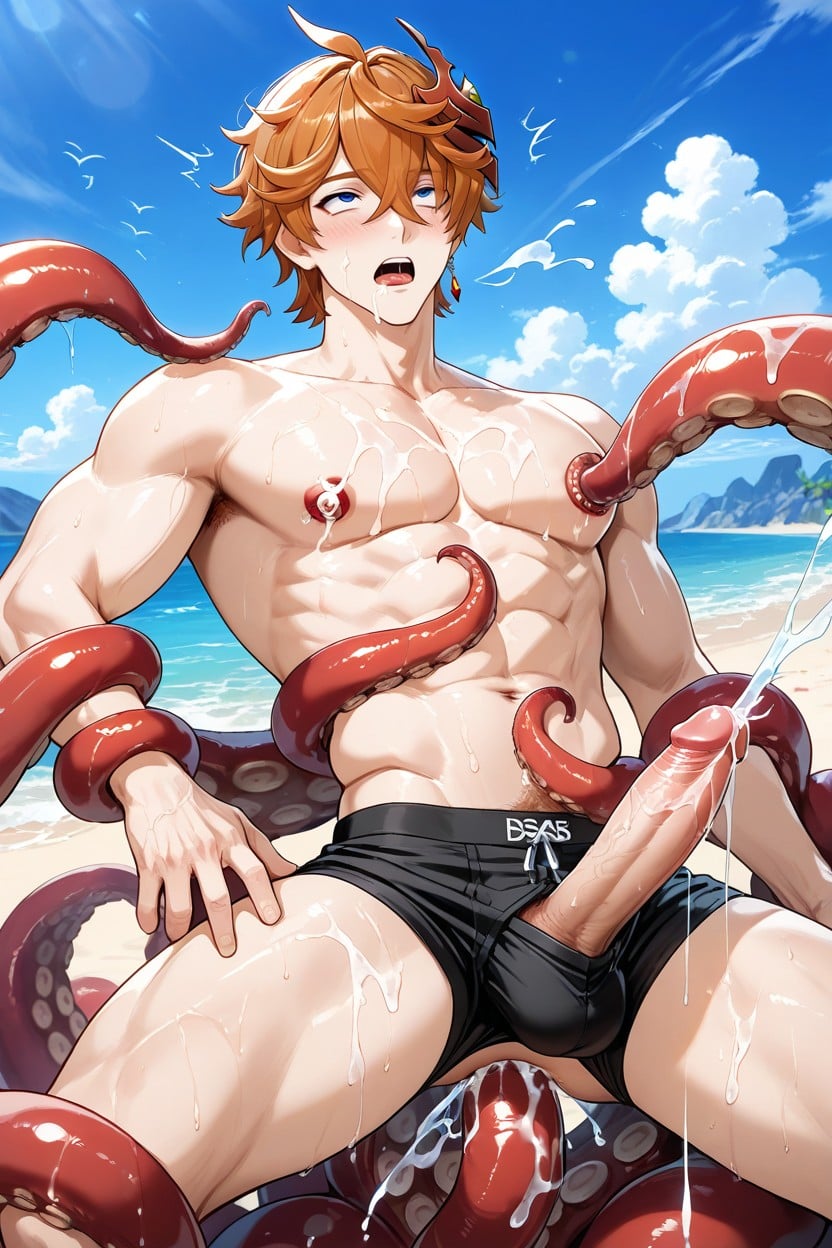 Octopus Tentacles, Tentacles Stab Into Mouth, Octopus 게이 AI 포르노