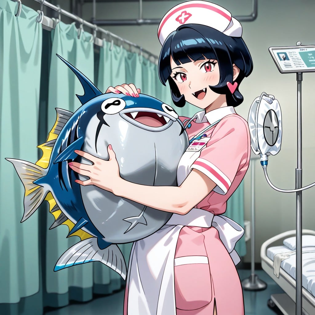 Standing, Tuna Fish Like Cynthia From Pokemon, The Fish Is Majestic But ゲイAIポルノ