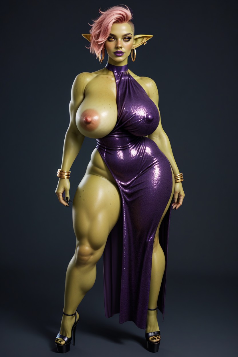 Thick Pussy Juice Leaking Droplets, Rear View, Buzzcut Hentai AI Porn