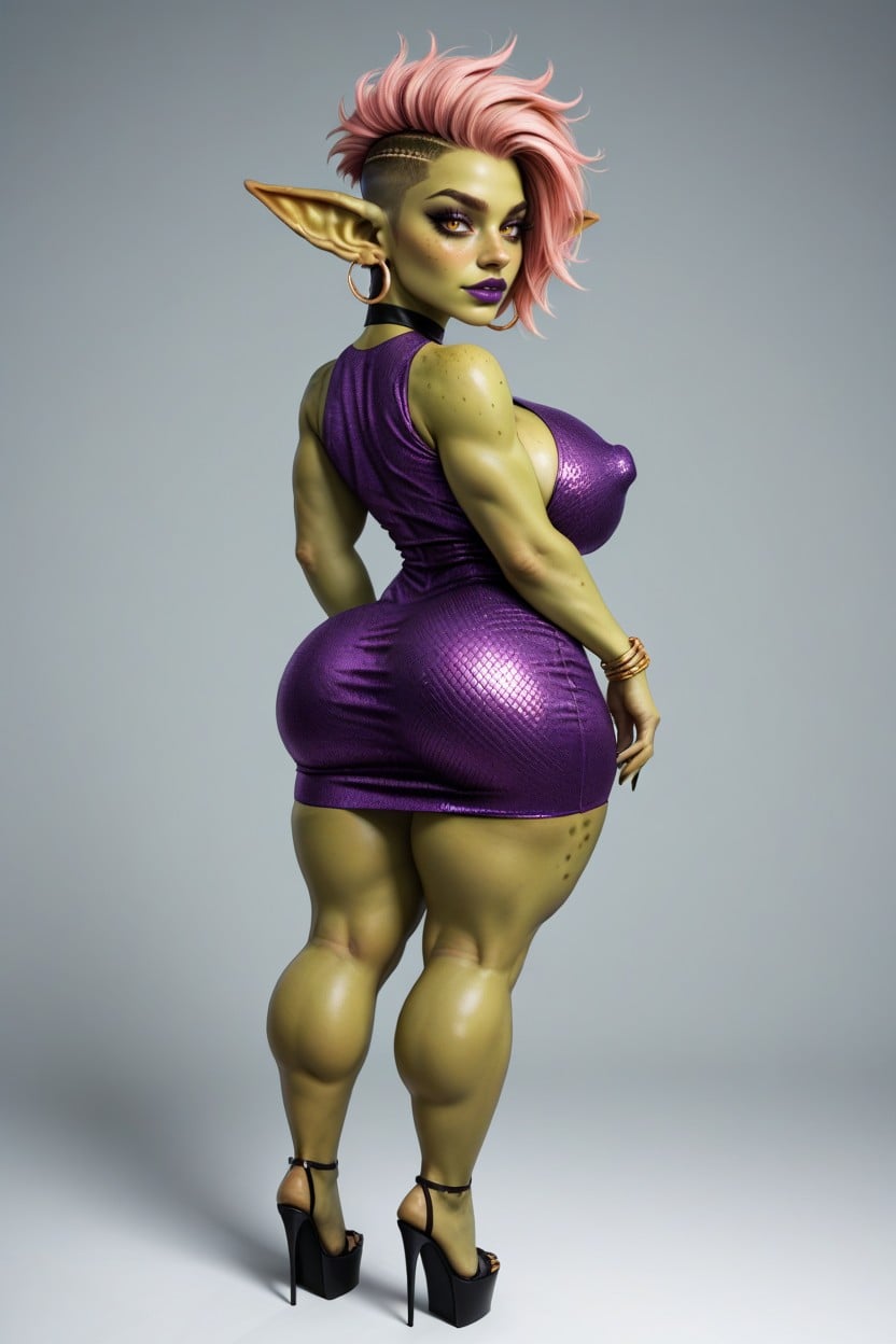 Dark Green Spots In Shoulders, Big Buttocks, Gigantic Areola Hentai AI Porn