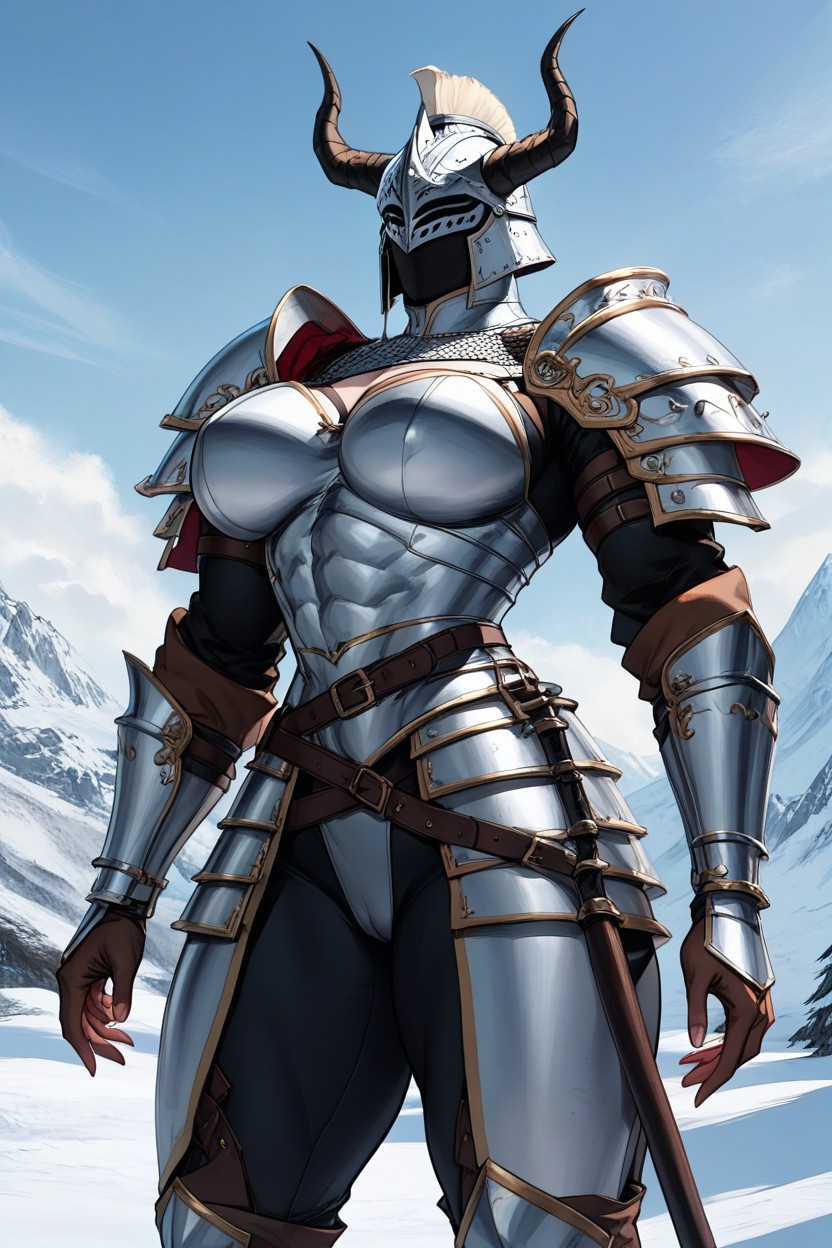 Bimbo, A Towering Female Warrior Clad In Heavy, The Fur Dark And Rugged AI Porn