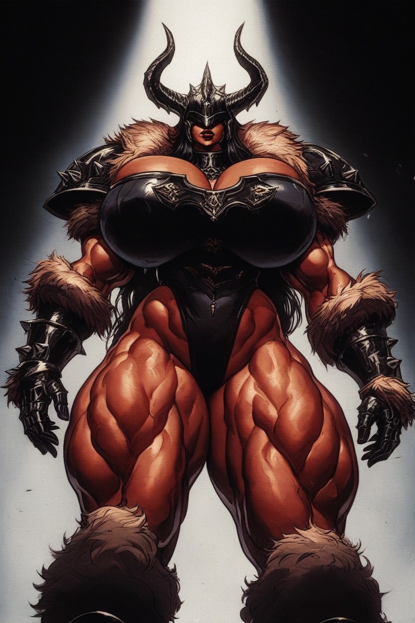 Contrasting With The Cold Blue-white Snow Around Her Her Physique Is Powerful And Muscular, Dark Medieval Fantasy Armor, Breast Expansion AI Porn