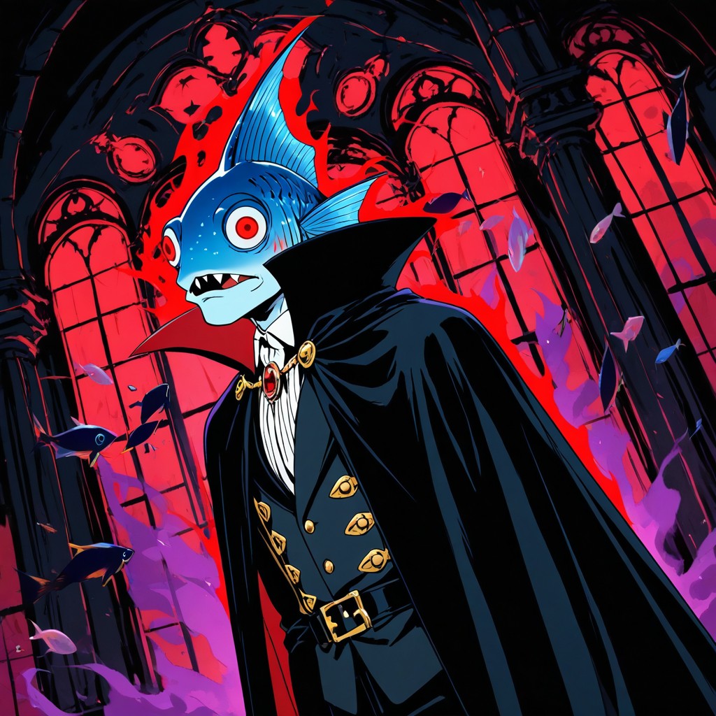 He Is A Anthrofish, Intimidating Pose, Anthropomorphic Fish 게이 AI 포르노