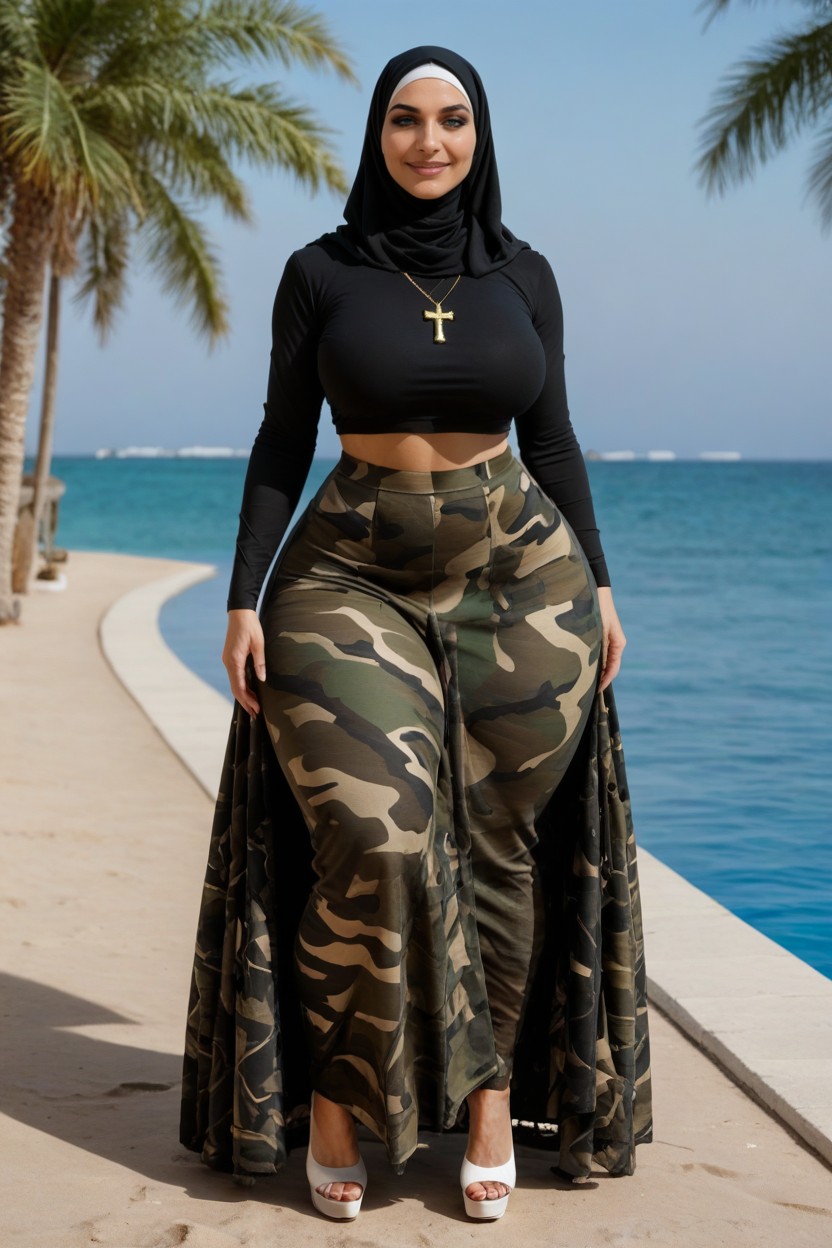 Standing, Huge Thighs, Oversized Hips AI Porn