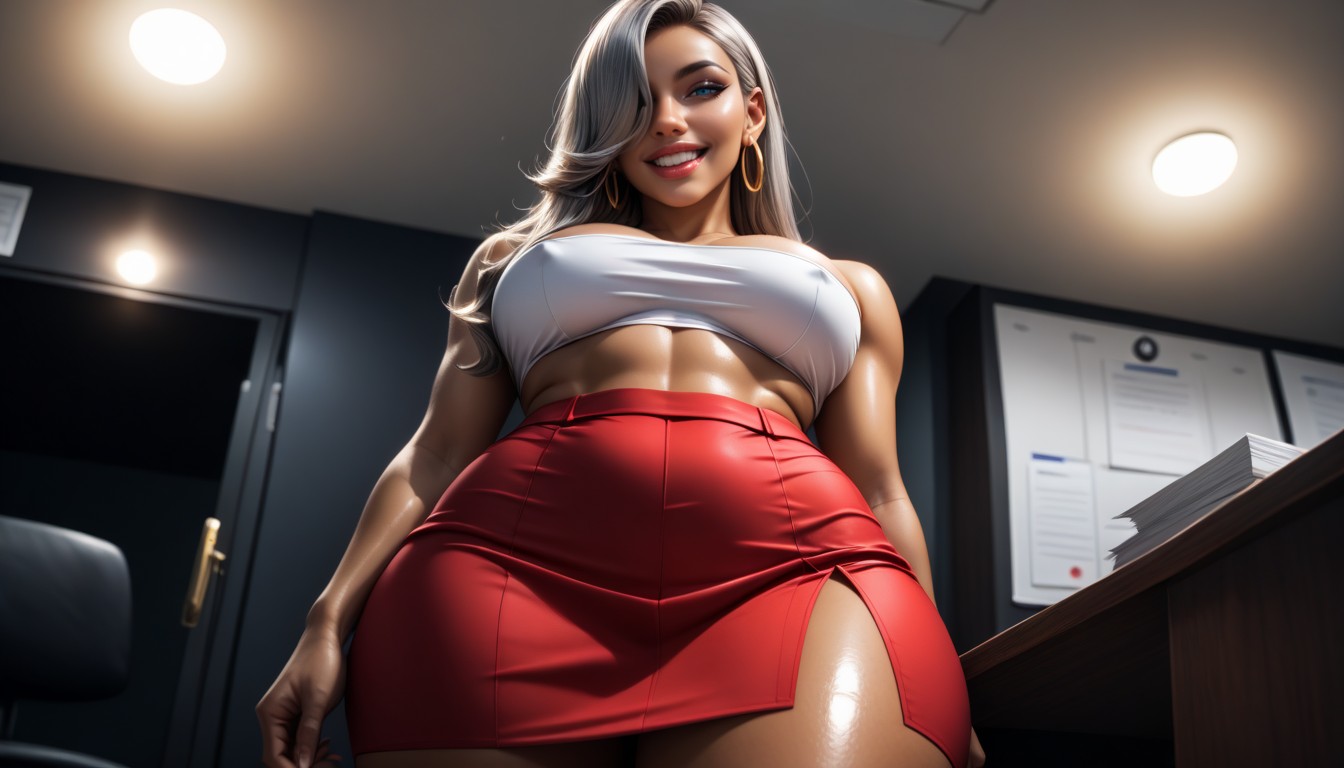 Happy, Massive Ass, White Tube Top AI Porn