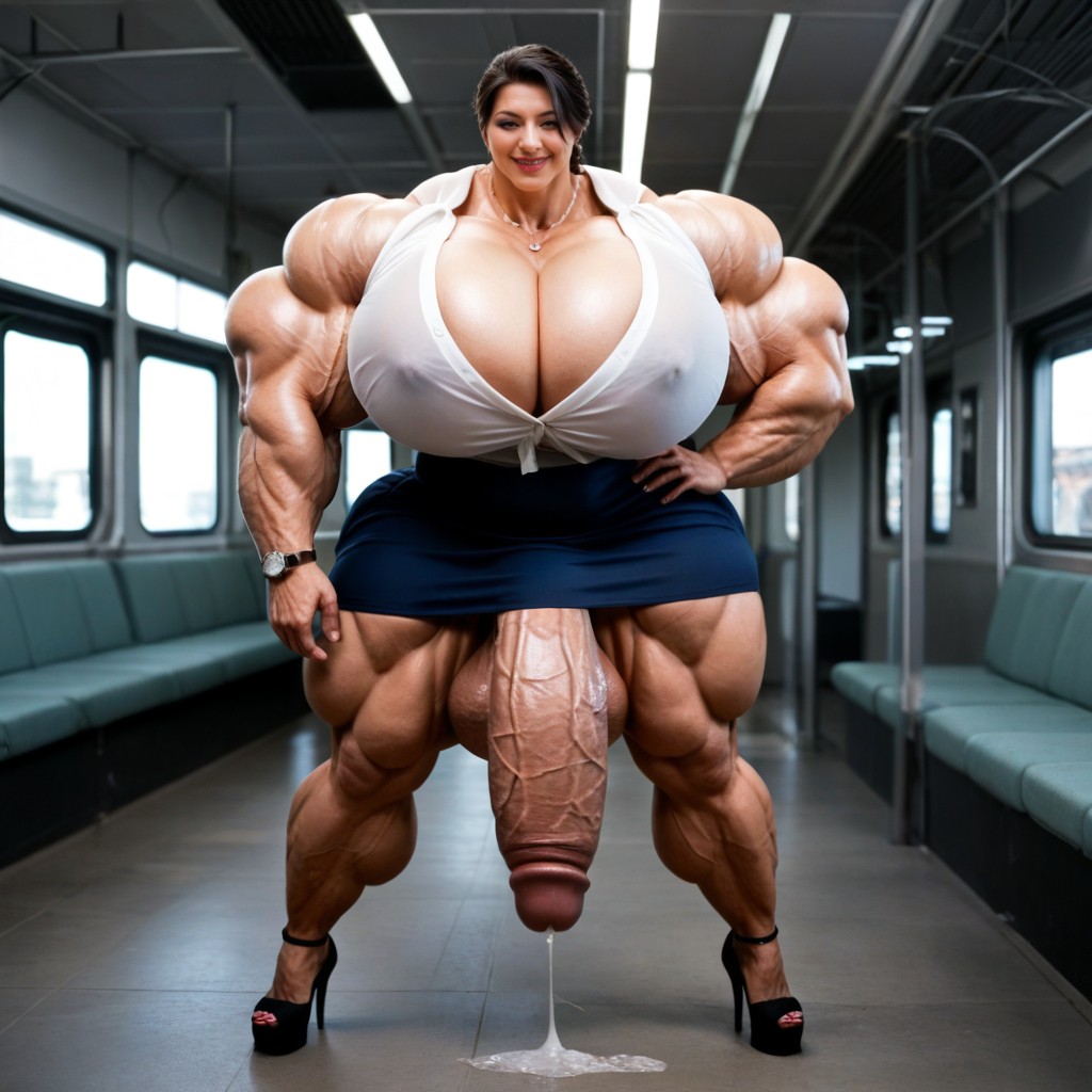 Gigantesco, Black Hair, Hyper Massive Muscles Japanese Milf Porno shemale IA
