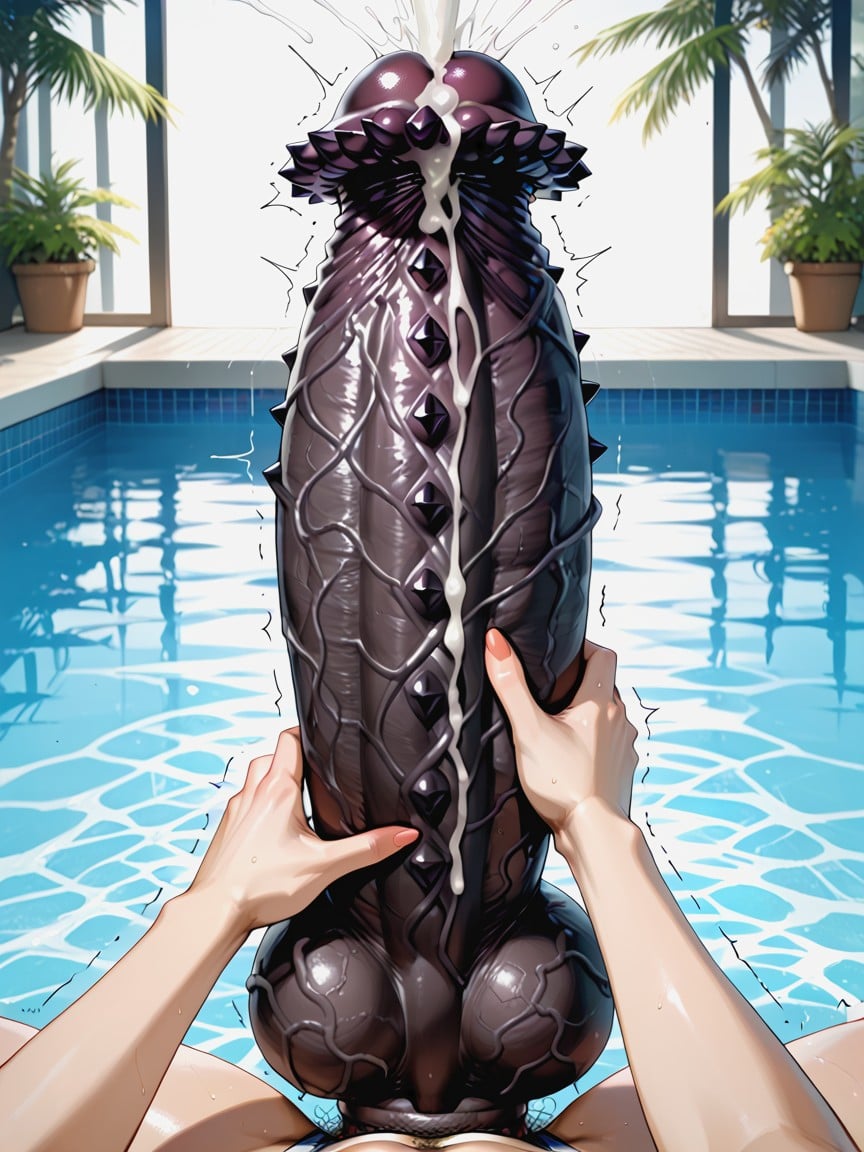 Knotted Penis, Legs In Shot, Masturbation Shemale AI Porn