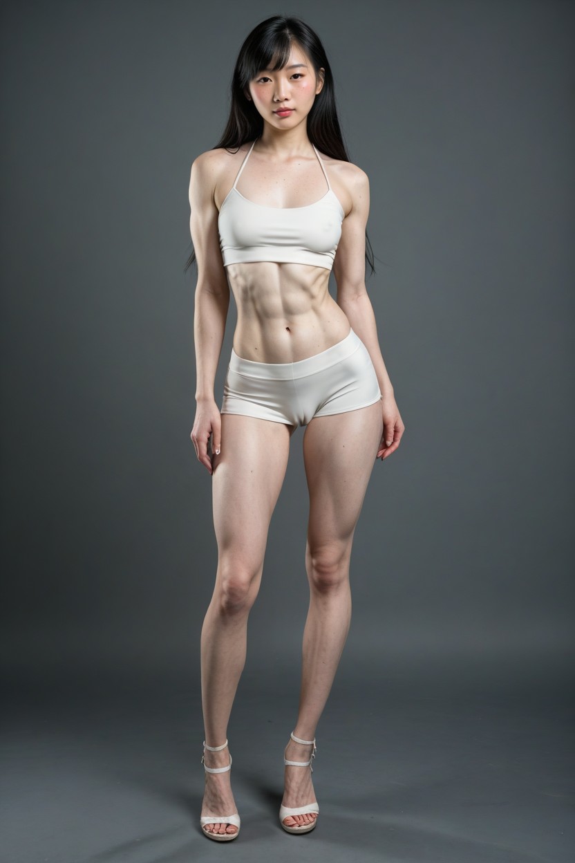Natural Black Hair, Erection, Albino Skin Tone Shemale AI Porn