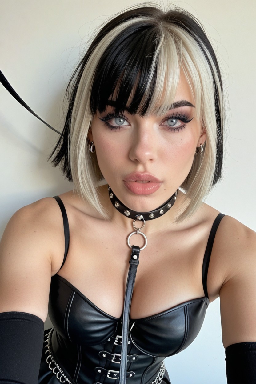 Trans Model, Holding Leash, Round Face In The World Shemale AI Porn