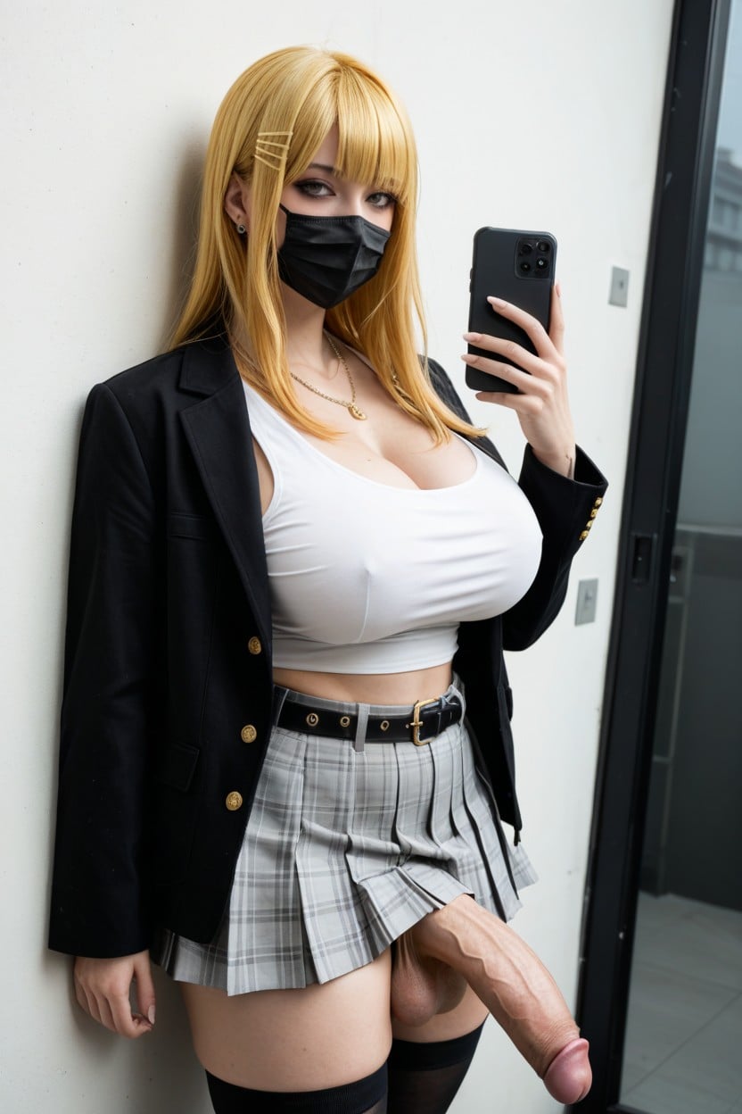 Necklace, Tokyo City, Tailored Jacket Shemale AI Porn