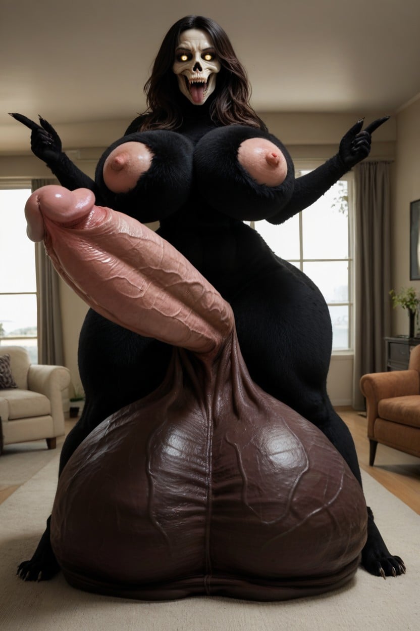 Anthro, Hyper Fluffy Fur, Paws Shemale AI Porn