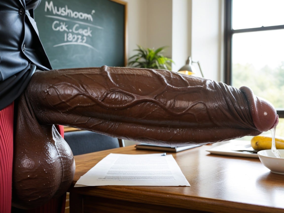 Mushroom Cock, Girthy Thick Gigantic Black Penis, Hardest Monster Cock Shemale AI Porn