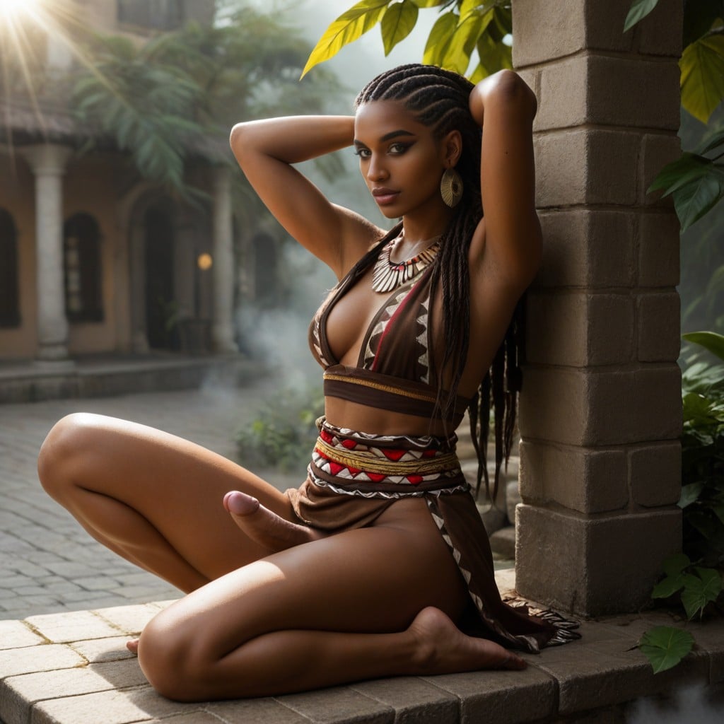 Half-opened Breasts, Visible Rays Of Light, Sunny Shemale AI Porn