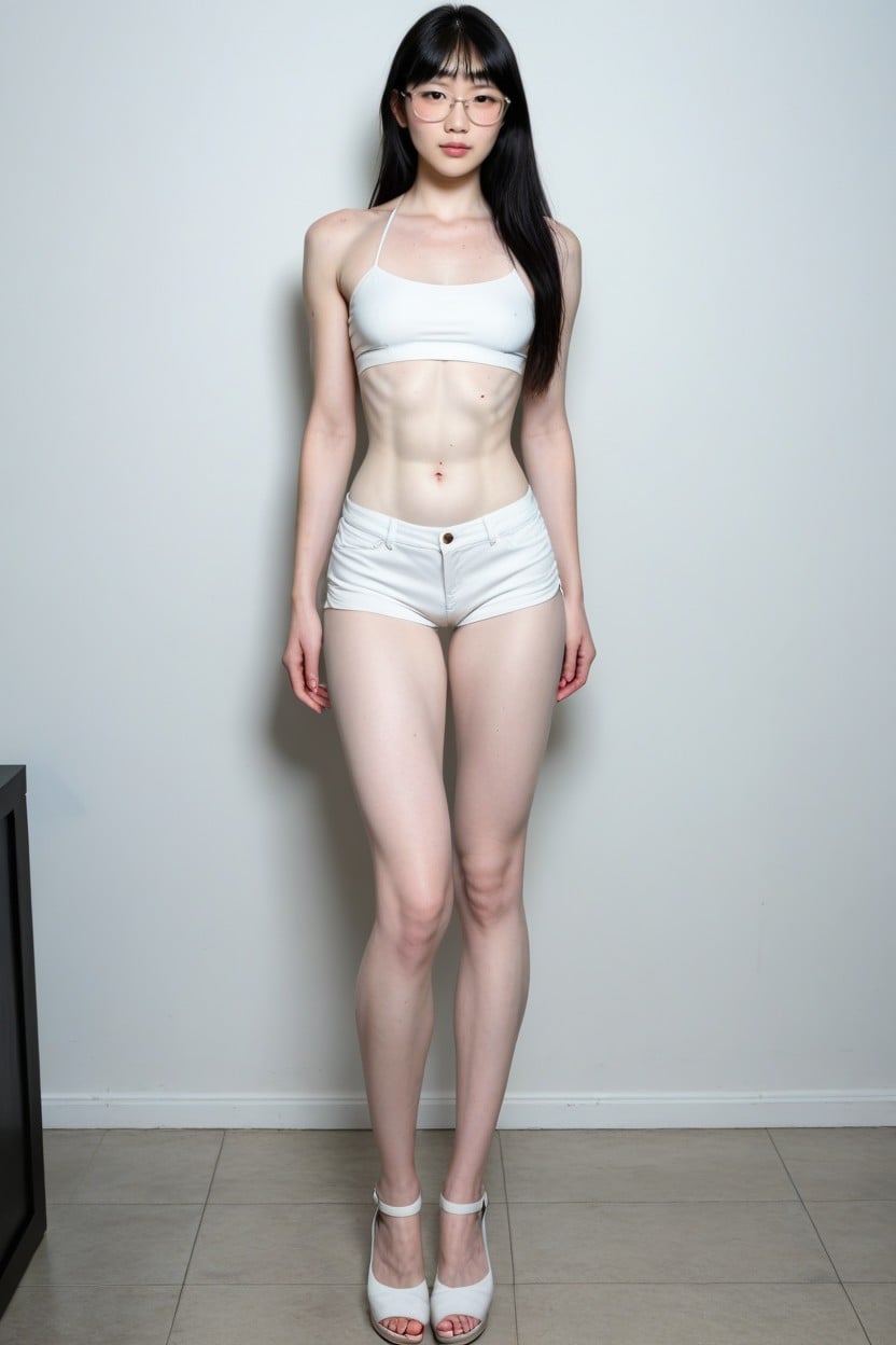 Sexy Waist, Glasses, Blushing Shemale AI Porn
