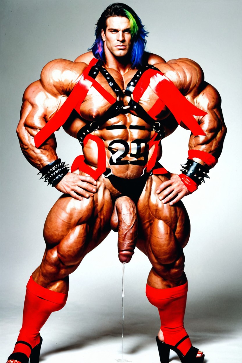 Flexing Gigantic Bicep, Futa Only, Penis Sticking Up Shemale AI Porn