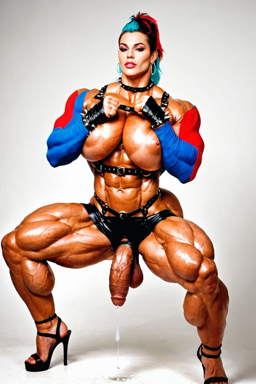 Large Erect Penis, 18+, Hyper Gigantic Muscles Shemale AI Porn