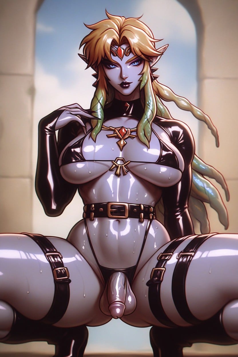 Erect Male Nipples, Oiled Skin, Character Transformation Shemale AI Porn