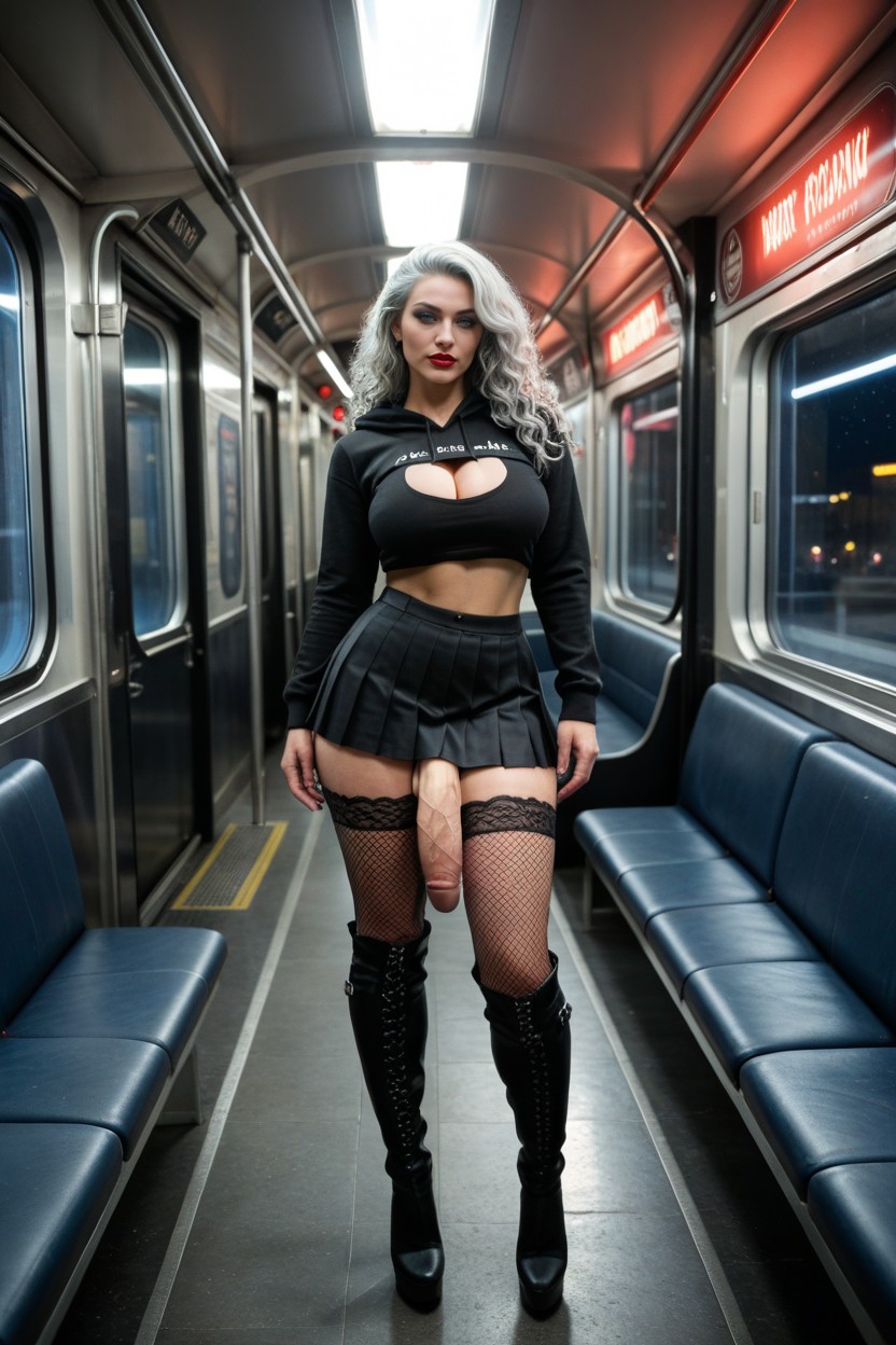 Fit, Wavy Hair, Thick Thighs Shemale AI Porn