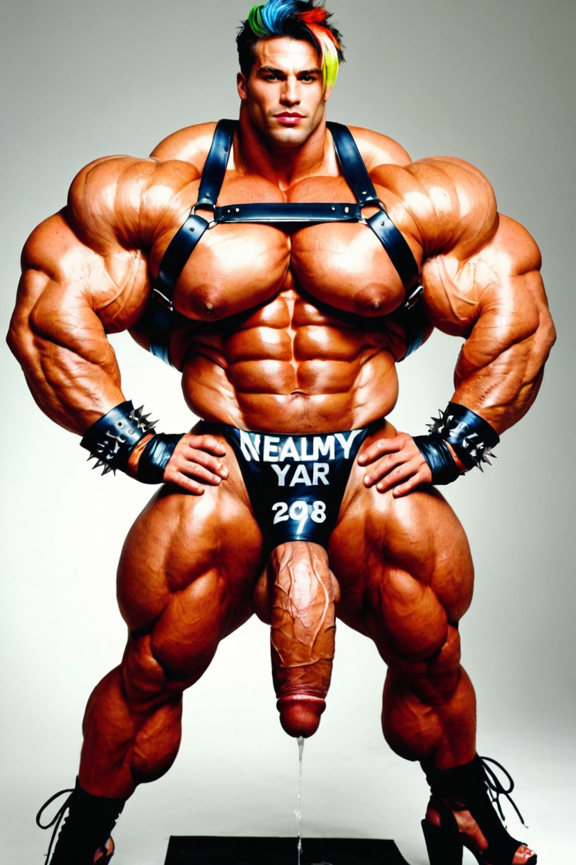 Gigantic Muscular Biceps, Gigantic Muscular Bicep Peak, Spiked Cockring Shemale AI Porn