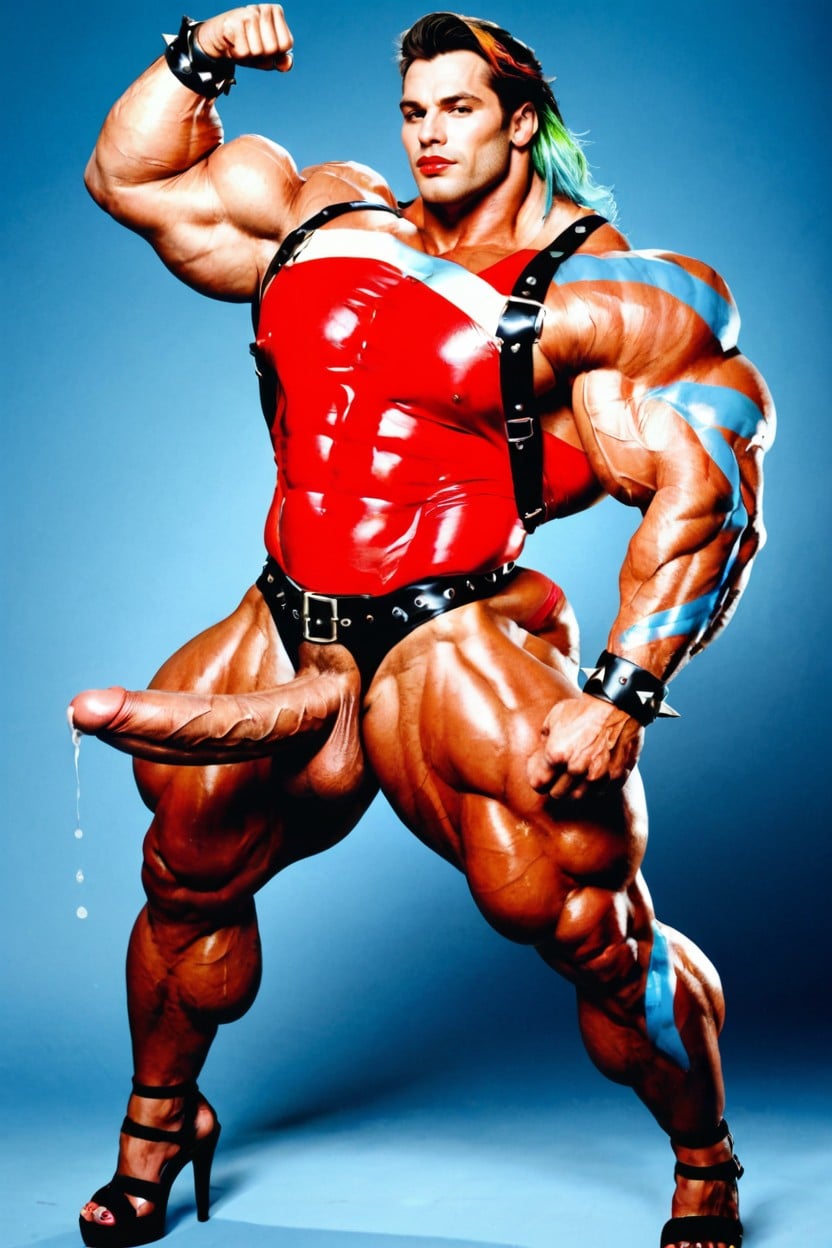 18+, Oiled Skin, Gigantic Muscular Biceps Shemale AI Porn