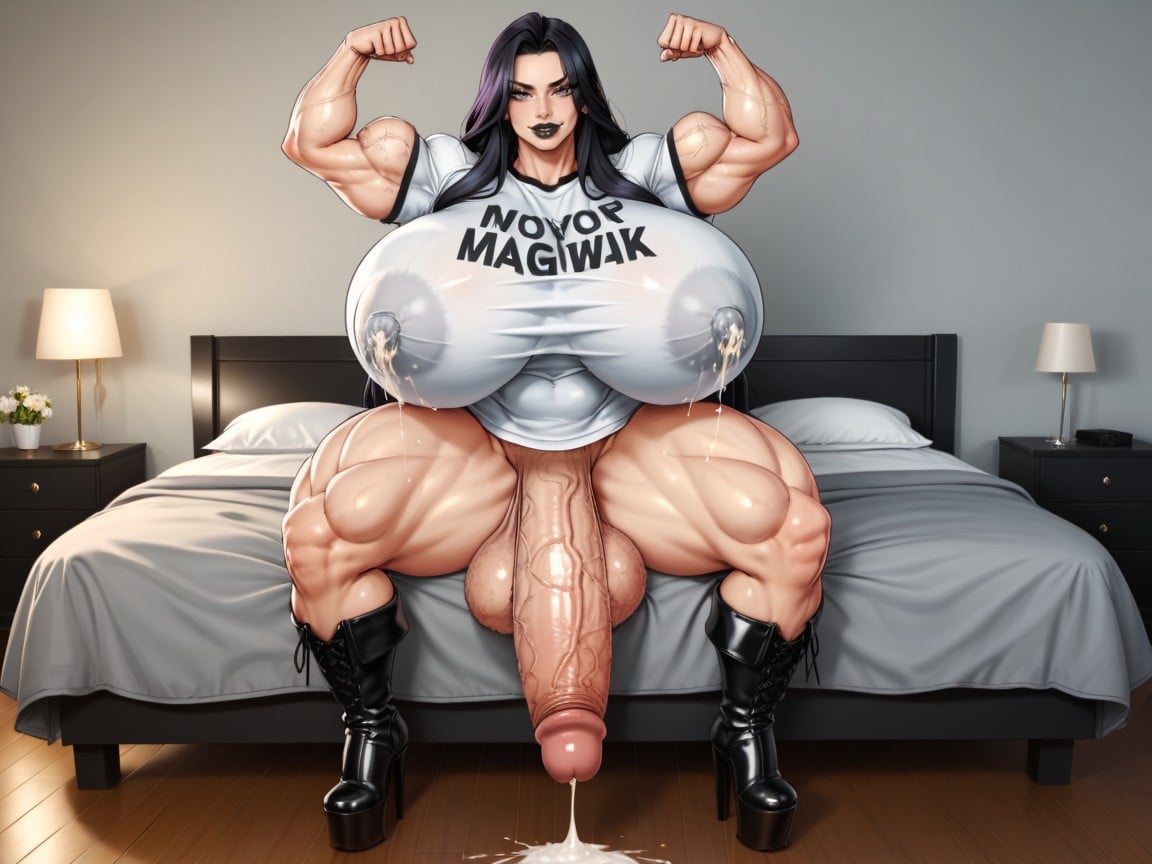 Thick Lips, Long Length, Absurdly Veiny Massive Muscles Shemale AI Porn