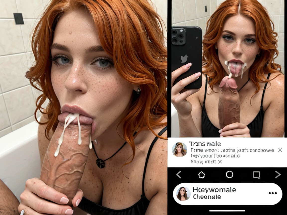 They Have Monster Thick Girthy Cocks, Size Play, Very Wet Glossy Mouth And Lips Shemale AI Porn