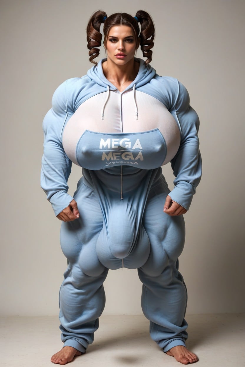 Cock Bulge, Onesie, Wet Lips Shemale AI Porn