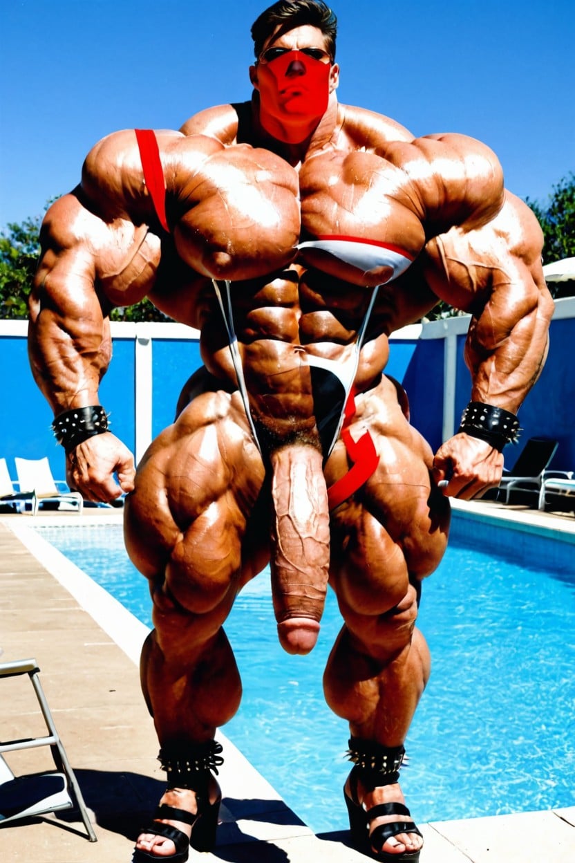 Hyper Veiny Abs, Full Body, Heeled Sandals Shemale AI Porn