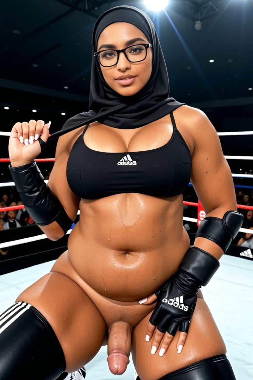 Kneepads, Wet Skin, Wrestling Ring Shemale AI Porn
