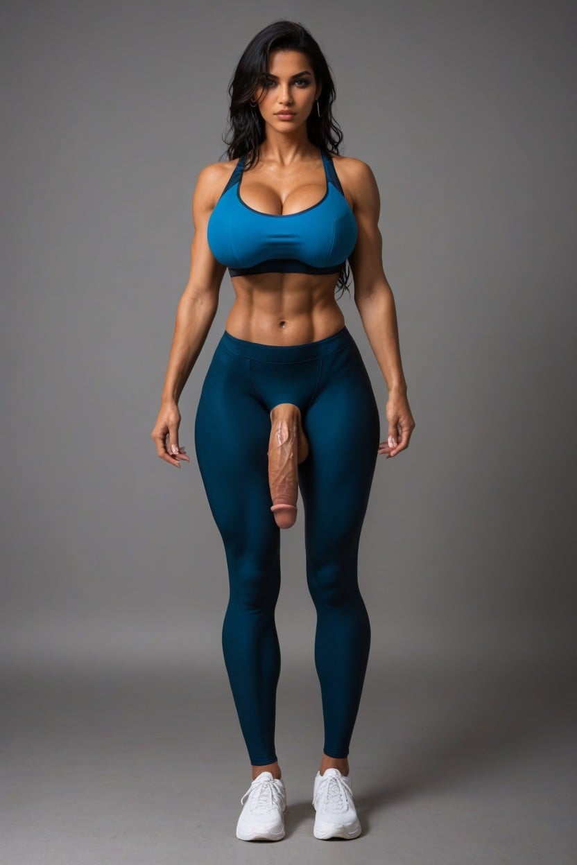 Tan Skin, Sexy Pose, Full Body Shemale AI Porn