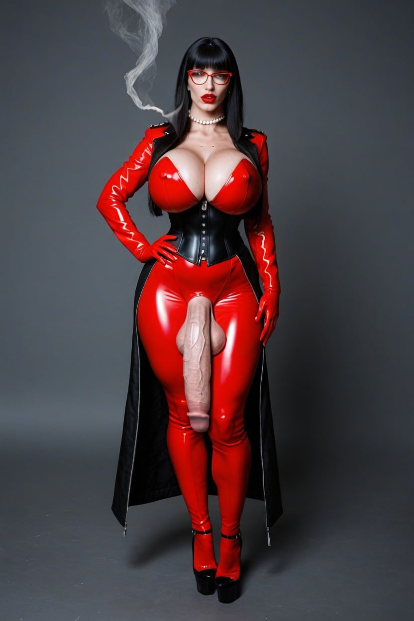 Gigantic Bulge, Corset, Veiny Cock Shemale AI Porn