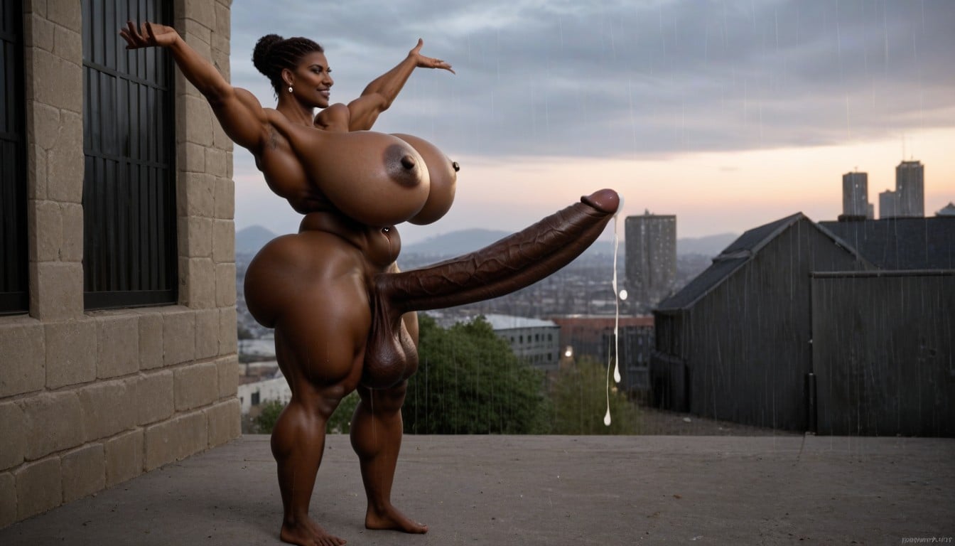Gigantic Cock, Shoulder Length Hair, Huge Ass Shemale AI Porn