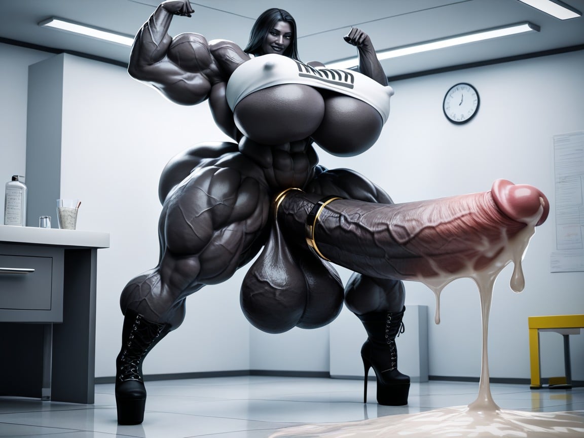 Massive Muscles, Ass Bigger Than Torso, Absurdly Veiny Shemale AI Porn