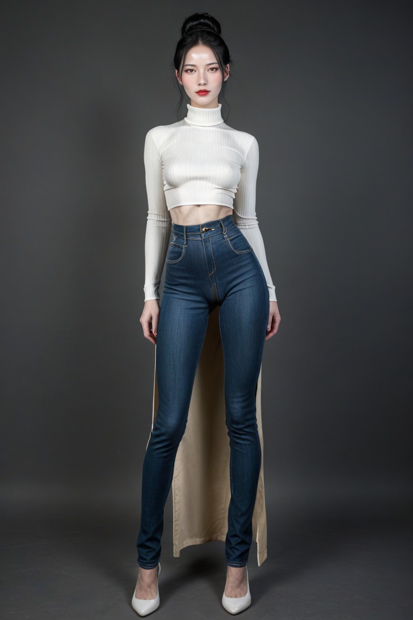 Jeans, Camel Toe, Erection Shemale AI Porn