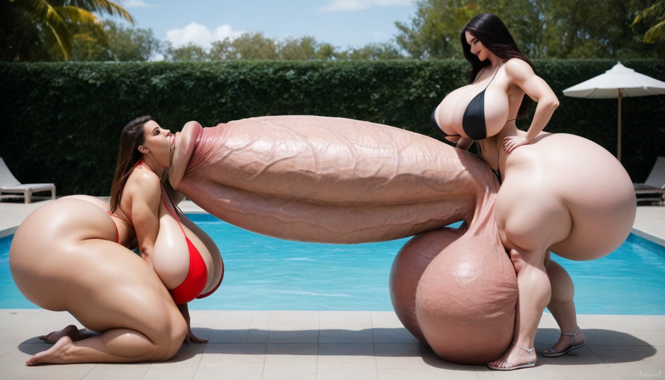 Pool, Hyper Oversized Cock, Female Only Shemale AI Porn