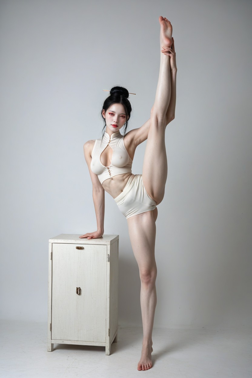 Six Pack Visible, Solo Female, Black Hair Shemale AI Porn