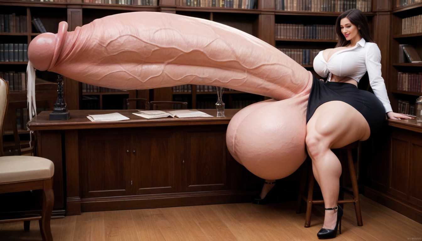 Side View, Library, Leggings Shemale AI Porn