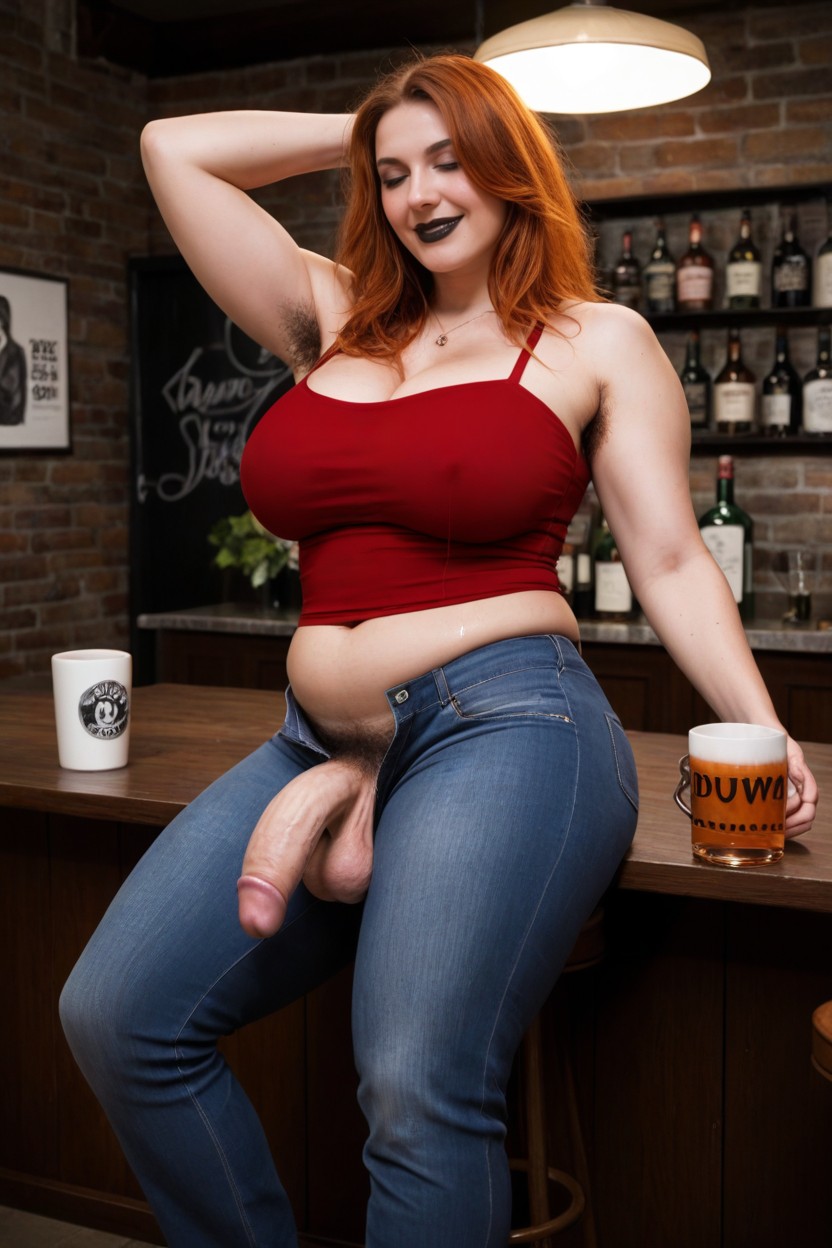 Thick Thighs, Horny, Hiding Penis Shemale AI Porn