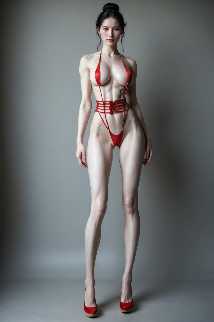 Pubic Hair, Pussy Covered Clothes, Hair Bun Shemale AI Porn