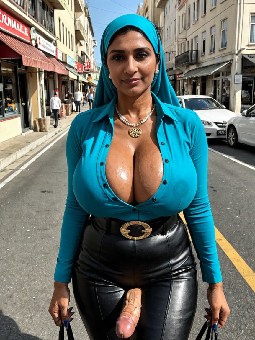 Street, Erect Nipples, Horny Shemale AI Porn