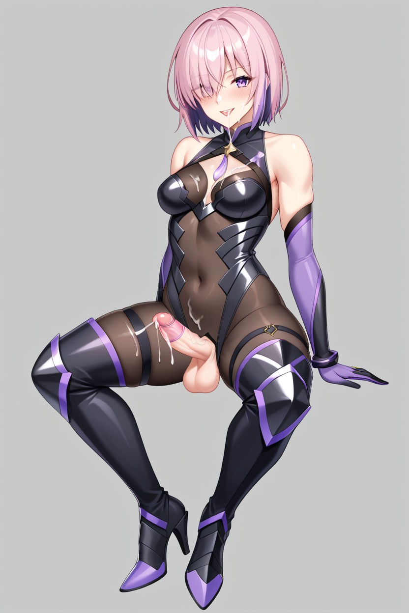 Cum In Face, Sleeveless Form Fitting Bodysuit, Futanari Shemale AI Porn