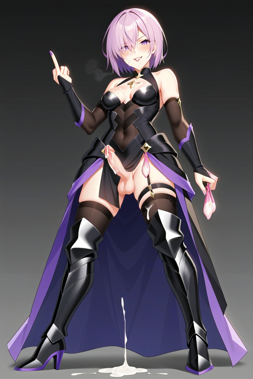 Small, Sleek Armored Boots, Thigh High Boots Shemale AI Porn
